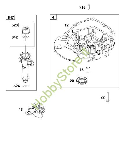 E - COPERTURA CARTER MOTORE/GRUPPO COPPA E LUBRIFICAZIONE B&S - 12 €¦ 123P02-0067-H1 brand Stihl